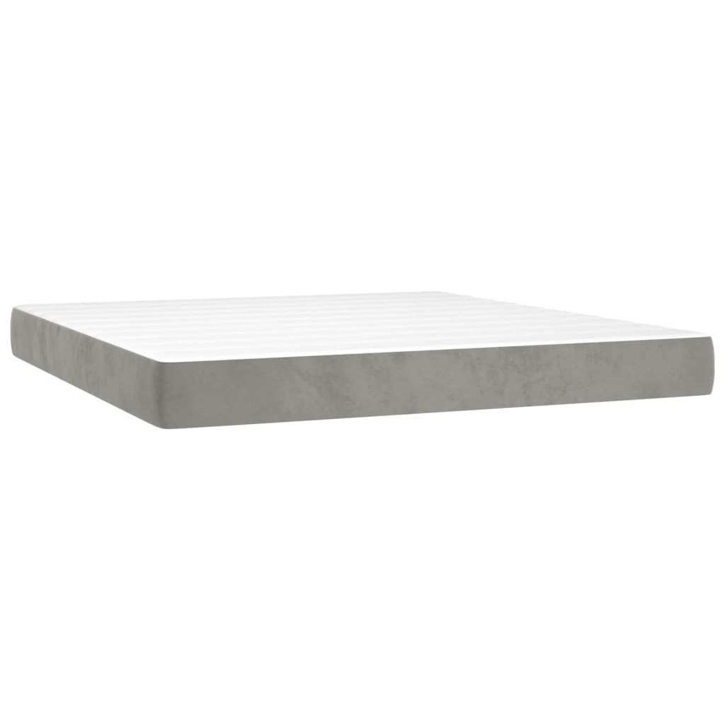 vidaXL Sommier à lattes de lit matelas gris clair 183x213 cm velours