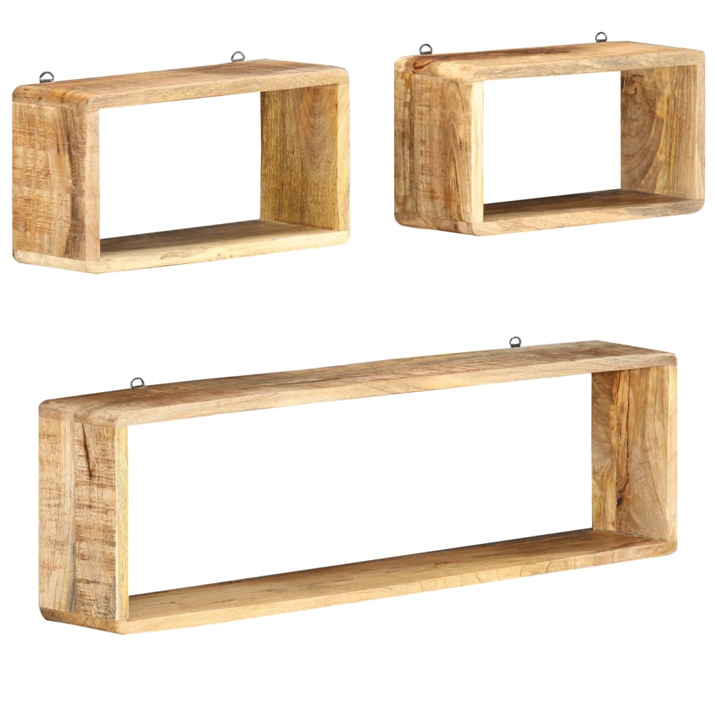 vidaXL Ensemble d'étagère cube 3 pcs bois solide de manguier