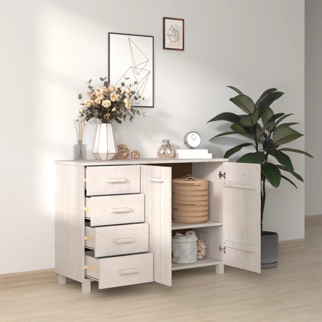 vidaXL Buffet MOLDE Blanc 113x40x80 cm Bois massif de pin