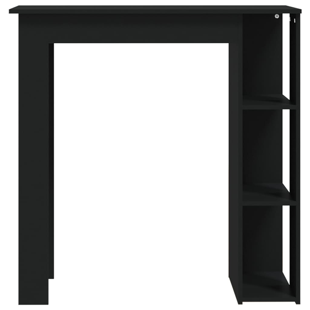 vidaXL Table de bar avec étagère Noir 102x50x103,5cm Bois d'ingénierie