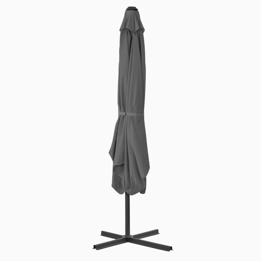 vidaXL Parasol d'extérieur avec mât en acier 250 x 250 cm Anthracite