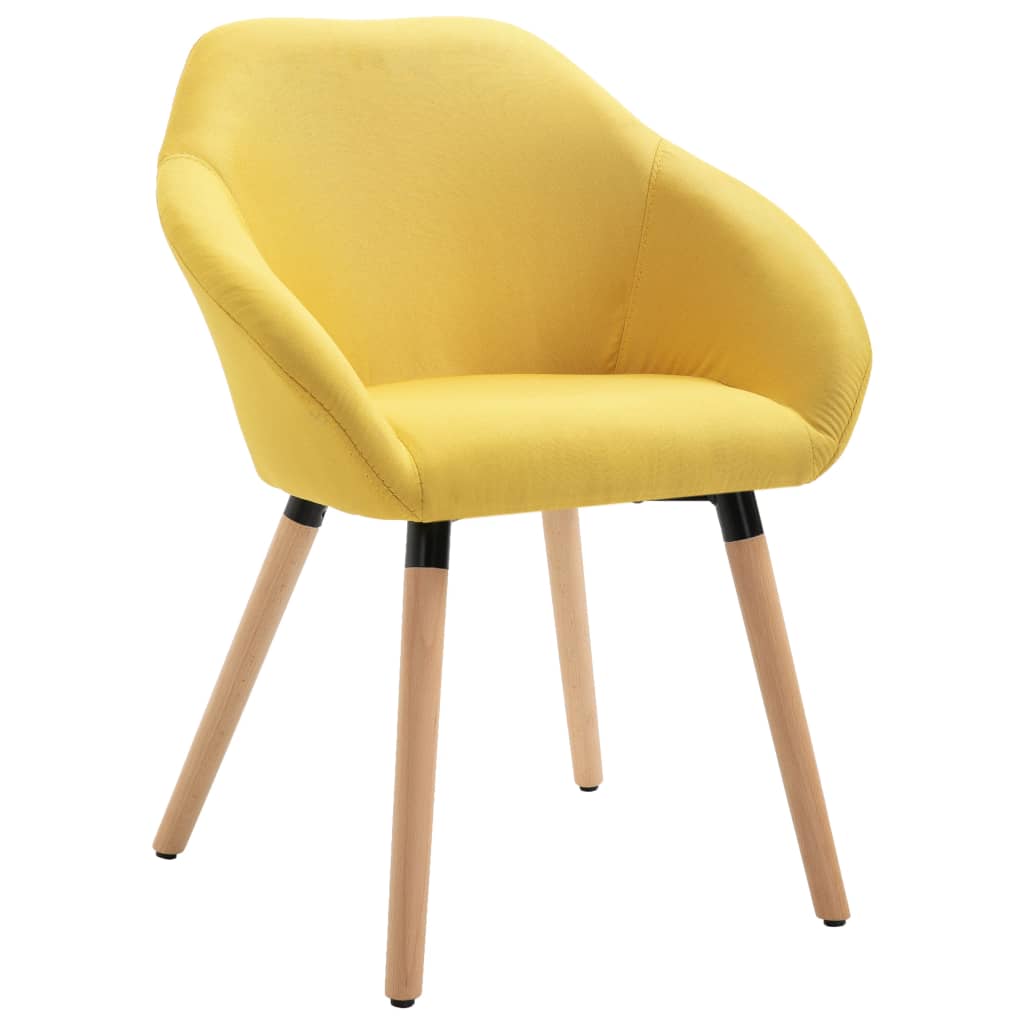 vidaXL Chaises à manger lot de 4 jaune tissu