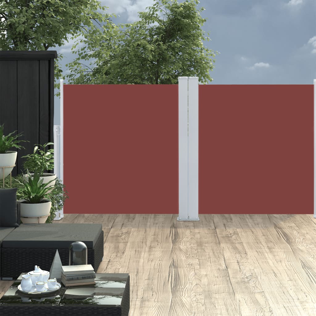 vidaXL Auvent latéral rétractable Marron 120 x 600 cm