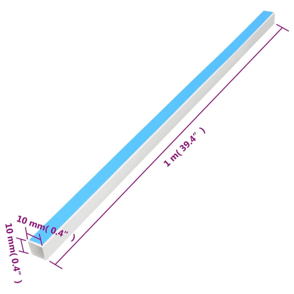 vidaXL Goulotte de câble auto-adhésive 10x10 mm 10 m PVC