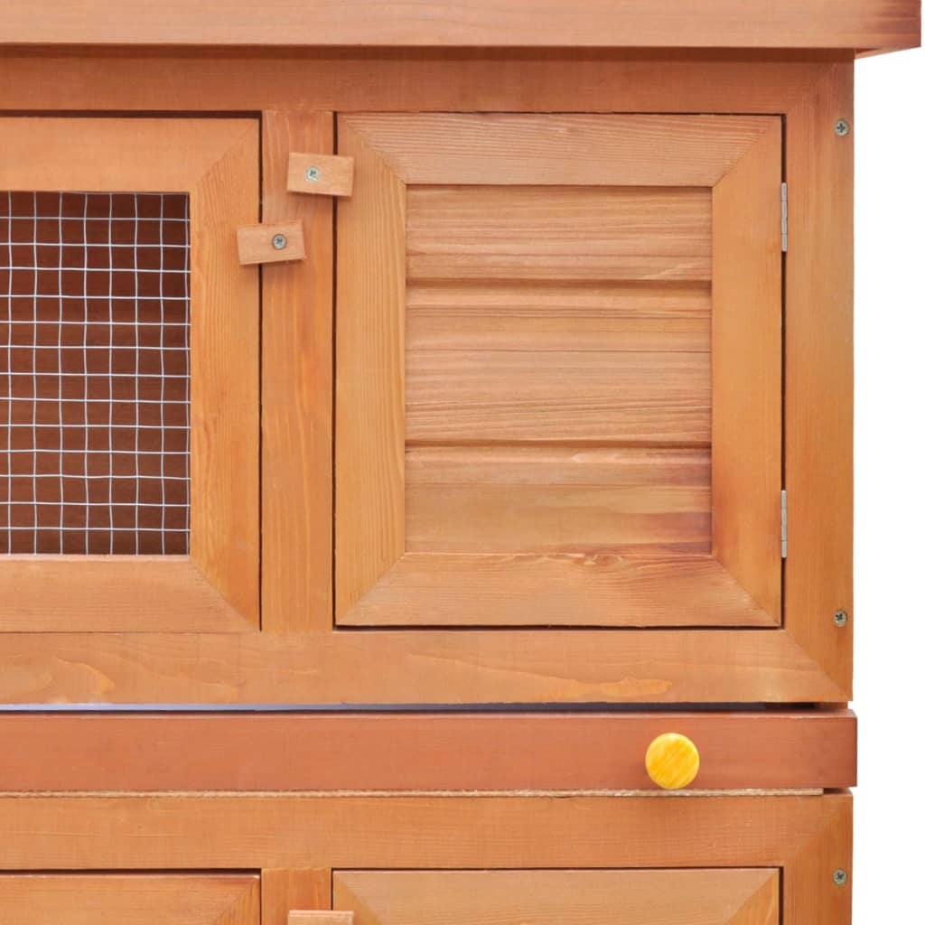 vidaXL Clapier d'extérieur Cage animaux petits 4 portes Bois