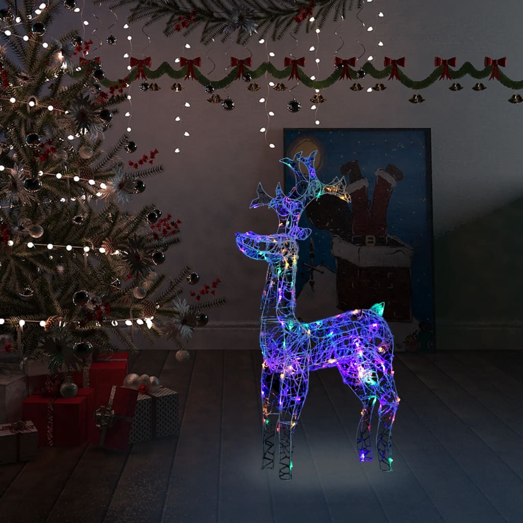 vidaXL Renne de décoration de Noël 90 LED 60x16x100 cm Acrylique