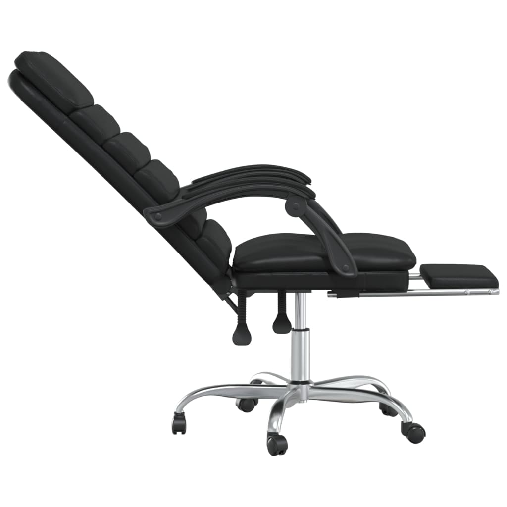 vidaXL Fauteuil de massage inclinable de bureau noir similicuir