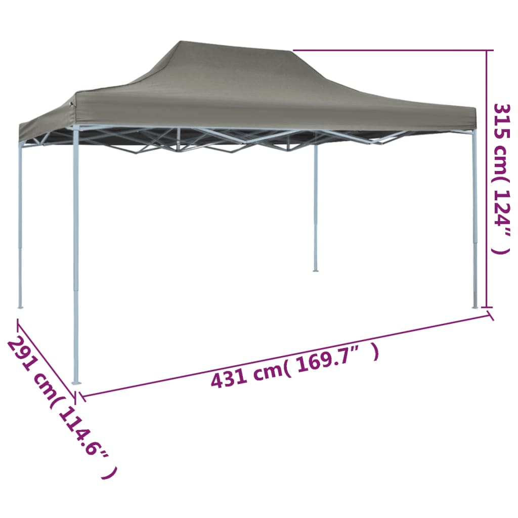 vidaXL Tente pliable escamotable 3 x 4,5 m Anthracite