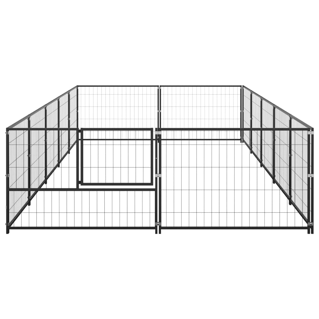 vidaXL Chenil Noir 10 m² Acier