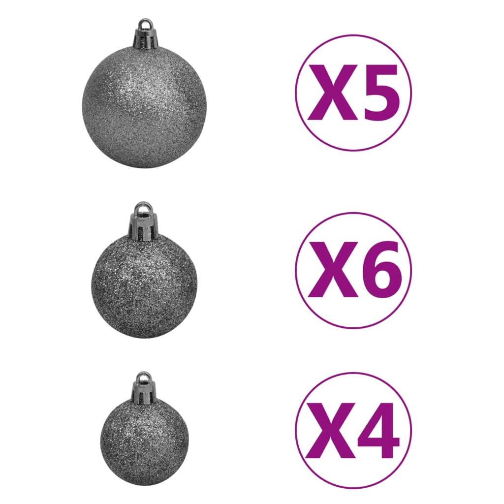 vidaXL Arbre de Noël artificiel pré-éclairé et boules vert 120 cm