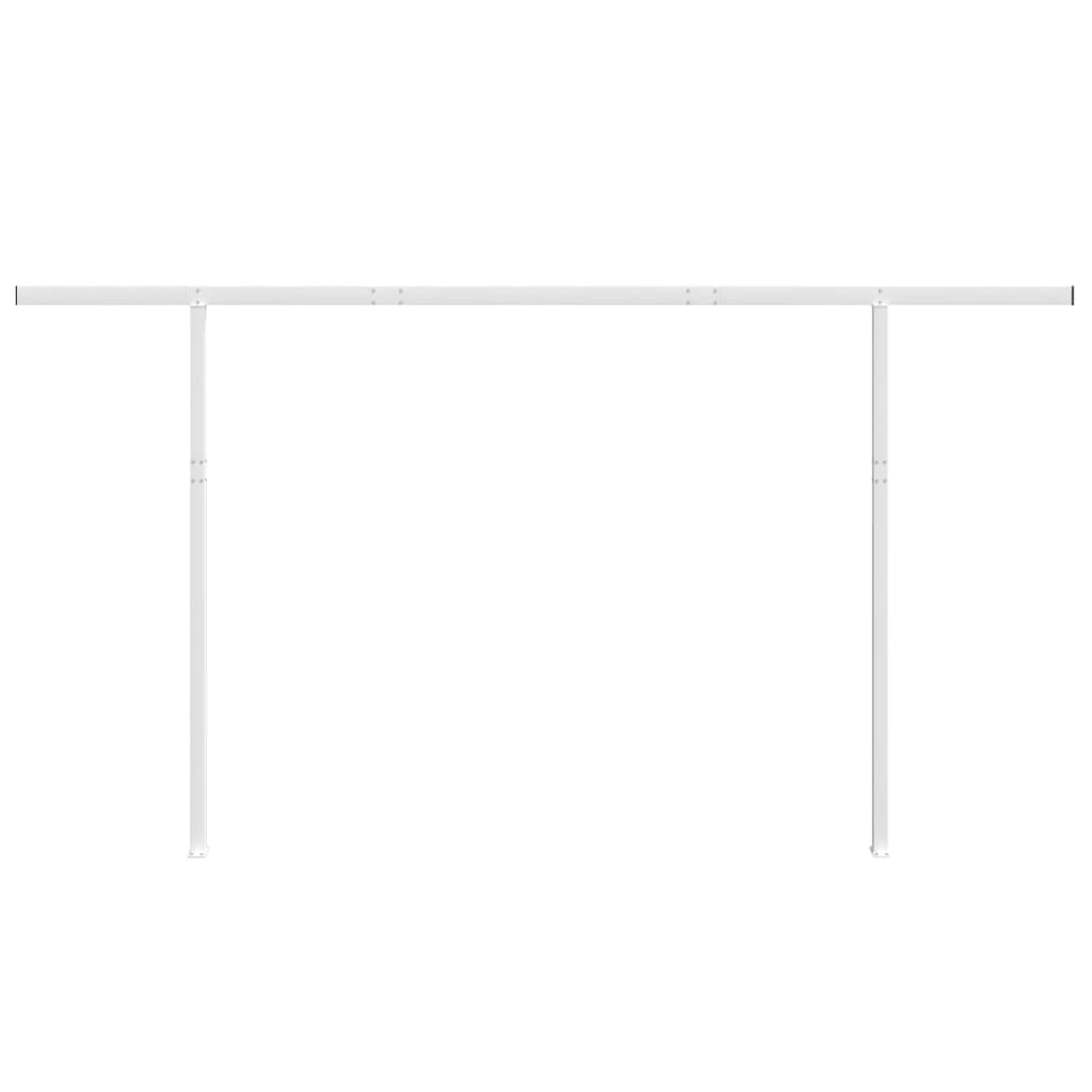 vidaXL Jeu de poteaux d'auvent blanc 450x245 cm fer