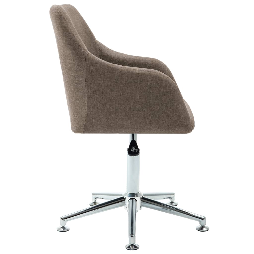 vidaXL Chaise pivotante à manger taupe tissu