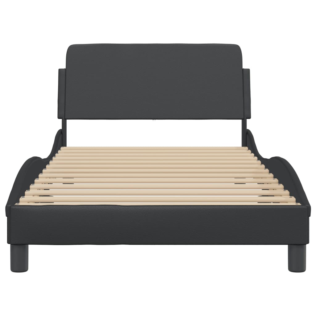 vidaXL Cadre de lit sans matelas noir 100x190 cm similicuir