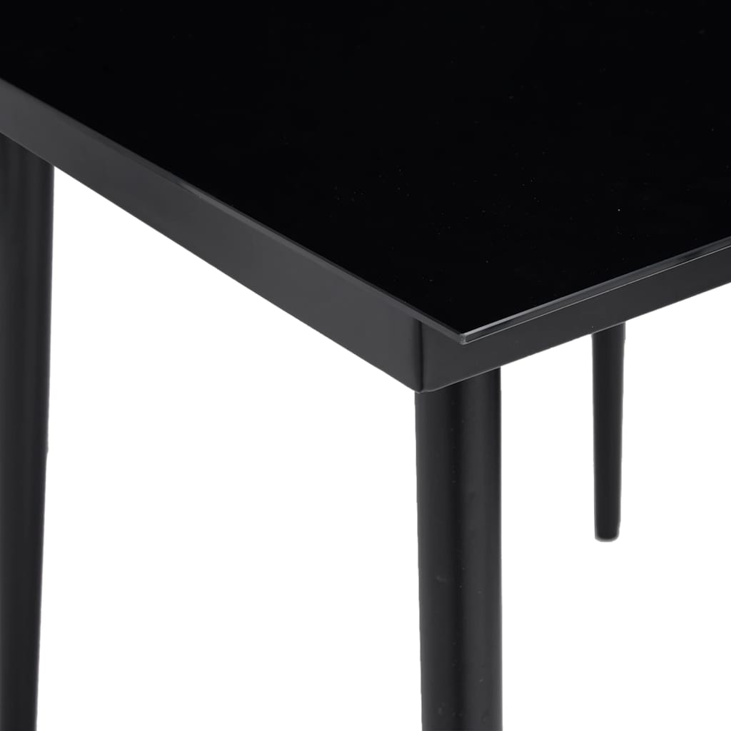 vidaXL Table à dîner de jardin Noir 140x70x74 cm Acier et verre