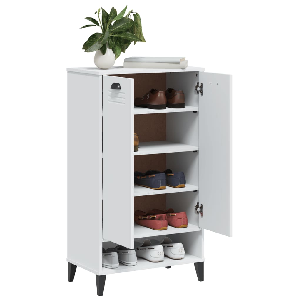 vidaXL Armoire à chaussures VIKEN blanc bois d'ingénierie