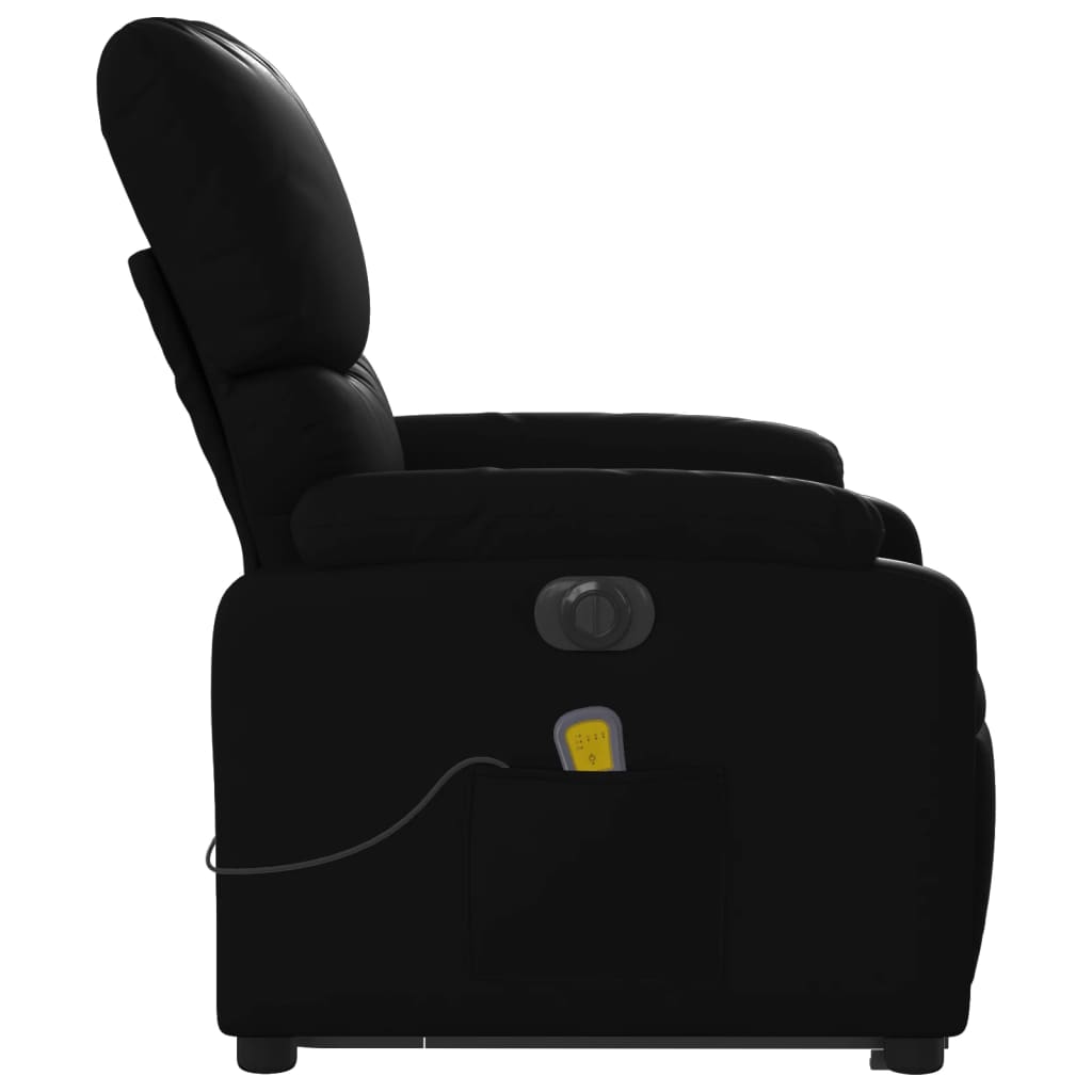 vidaXL Fauteuil inclinable de massage électrique noir similicuir