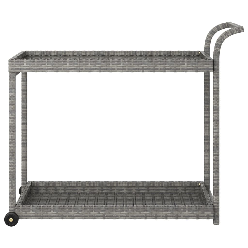 vidaXL Chariot de bar Gris 100x45x83 cm Résine tressée