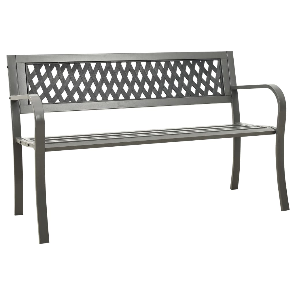 vidaXL Banc de jardin 125 cm acier gris