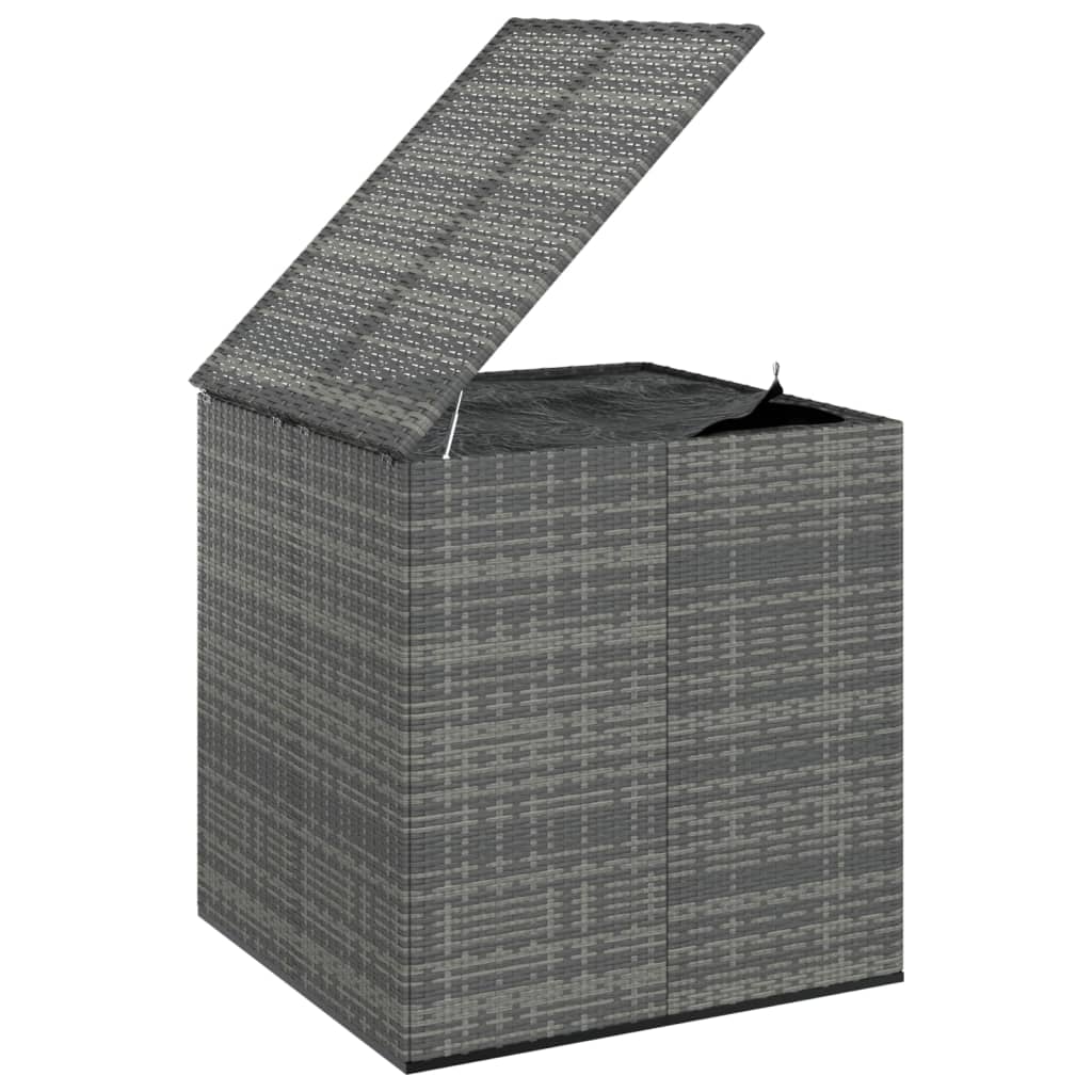 vidaXL Boîte à coussins de jardin Résine tressée 100x97,5x104 cm Gris