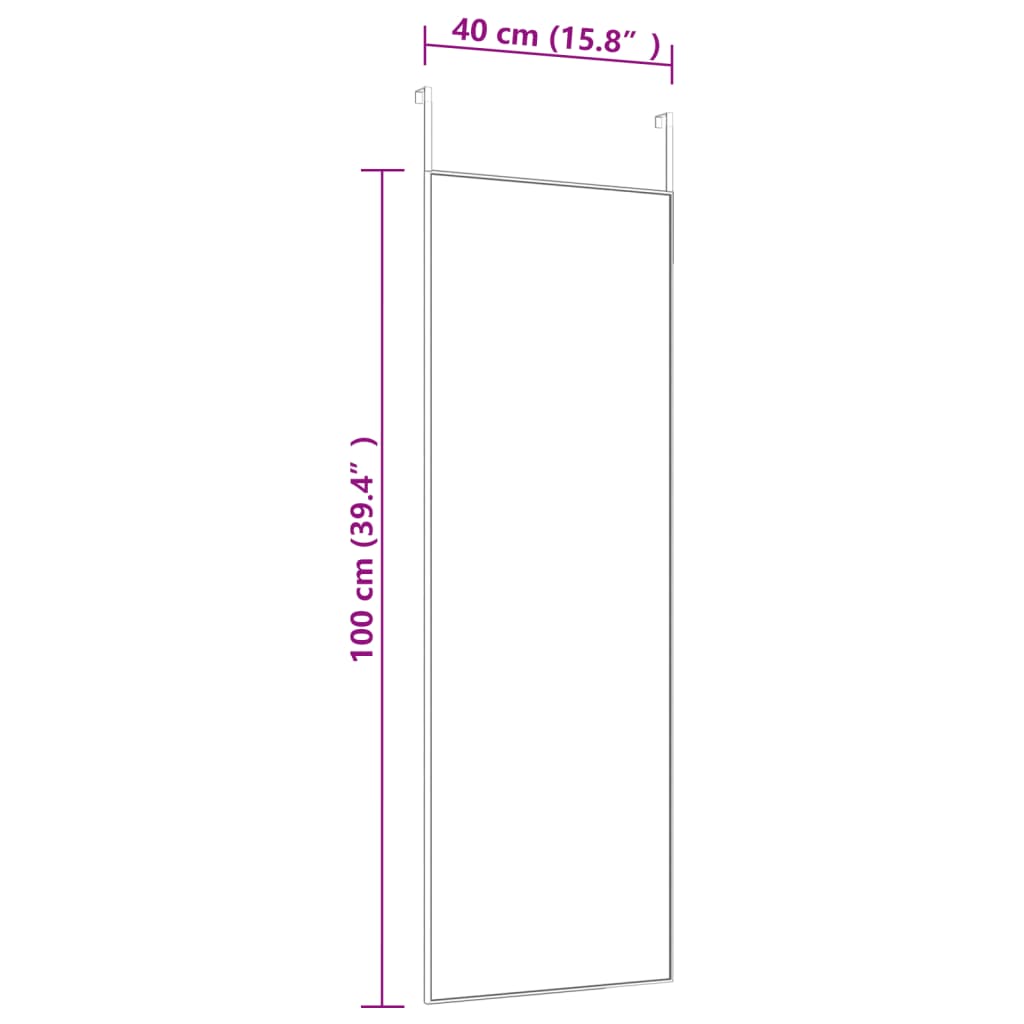 vidaXL Miroir de porte Doré 40x100 cm Verre et aluminium