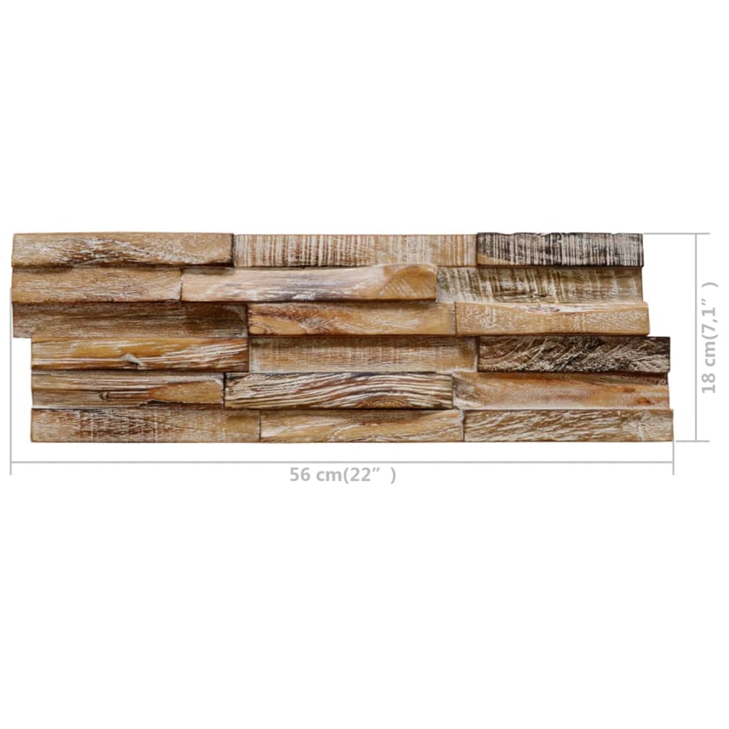 vidaXL Panneaux de revêtement mural 3D 10 pcs 1,01 m² Bois de teck