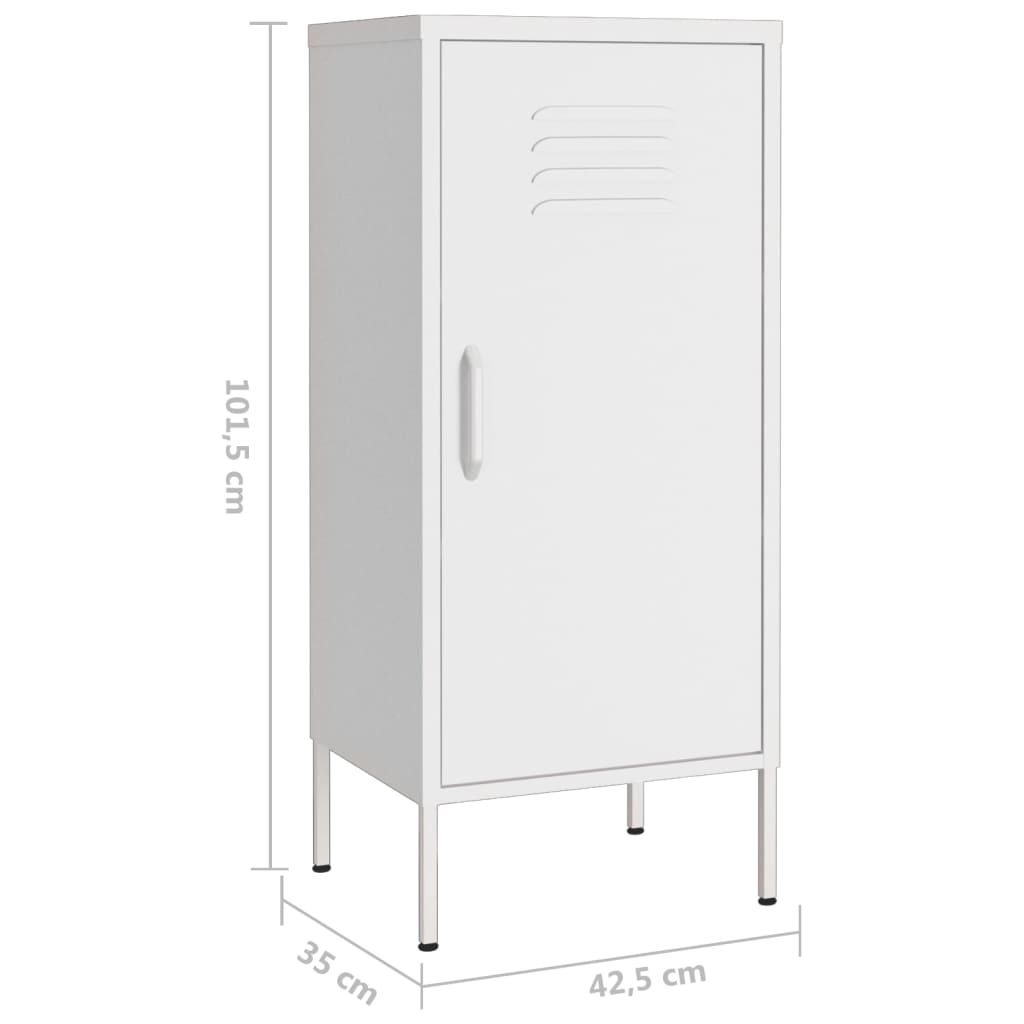 vidaXL Armoire de rangement Blanc 42,5x35x101,5 cm Acier