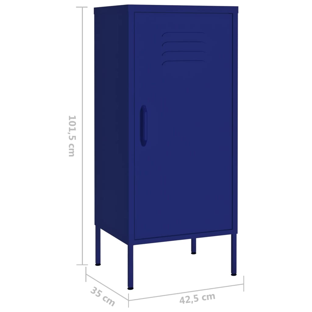 vidaXL Armoire de rangement Bleu marine 42,5x35x101,5 cm Acier