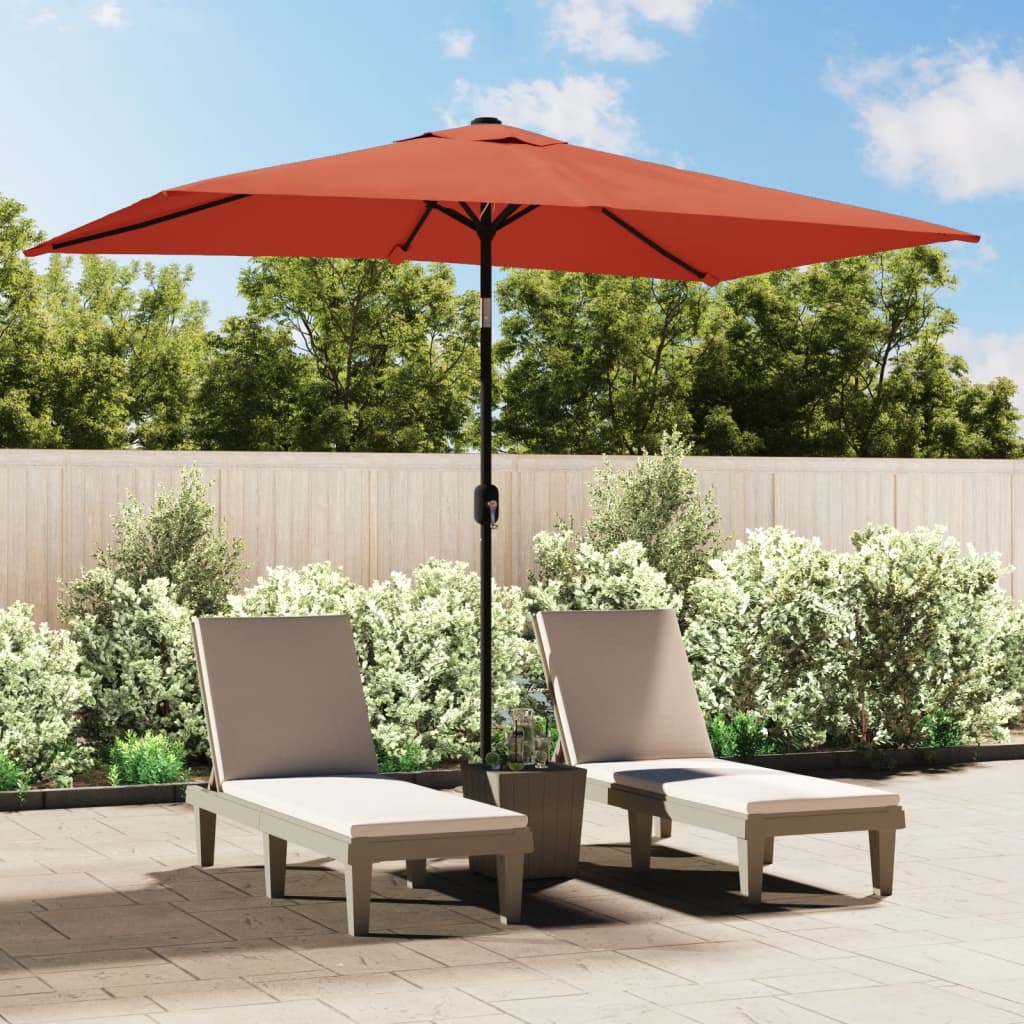 vidaXL Parasol d'extérieur avec mât en métal 300x200 cm terre cuite