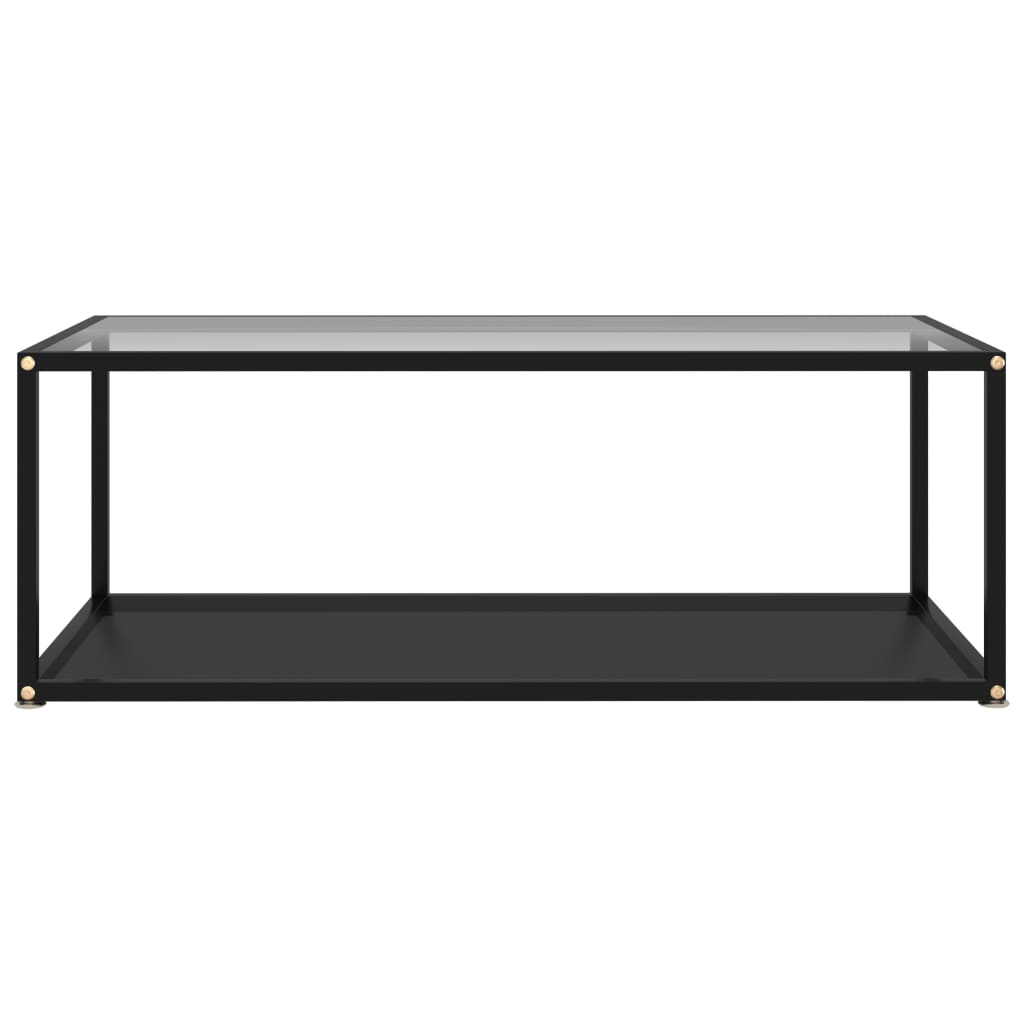 vidaXL Table basse Transparent et noir 100x50x35 cm Verre trempé