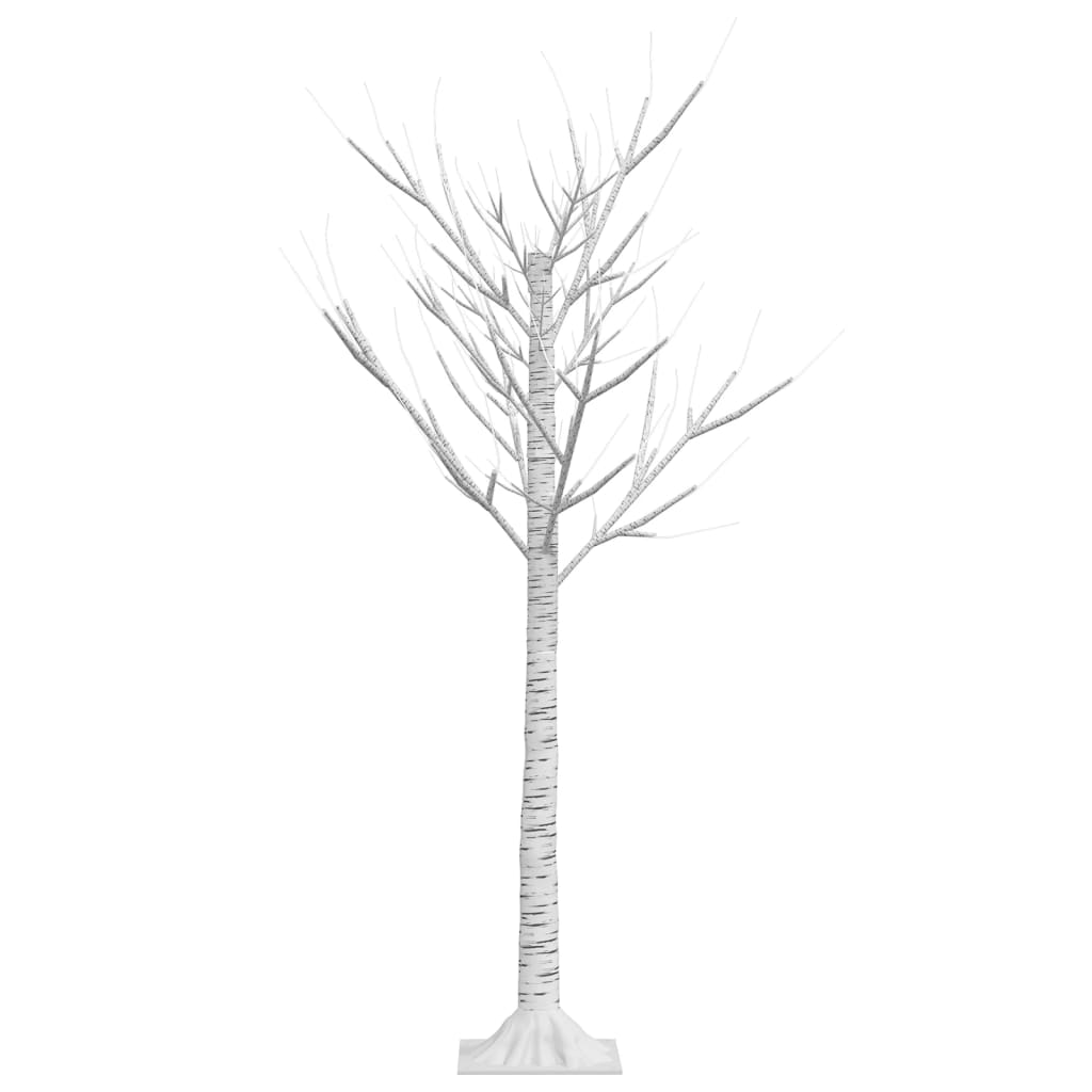 vidaXL Sapin de Noël 128 LED blanc chaud Saule 1,2 m Int/Ext