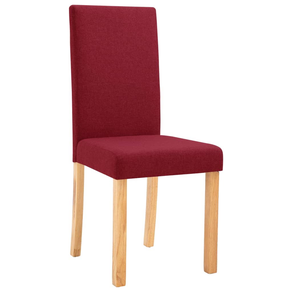 vidaXL Chaises à manger lot de 2 rouge bordeaux tissu