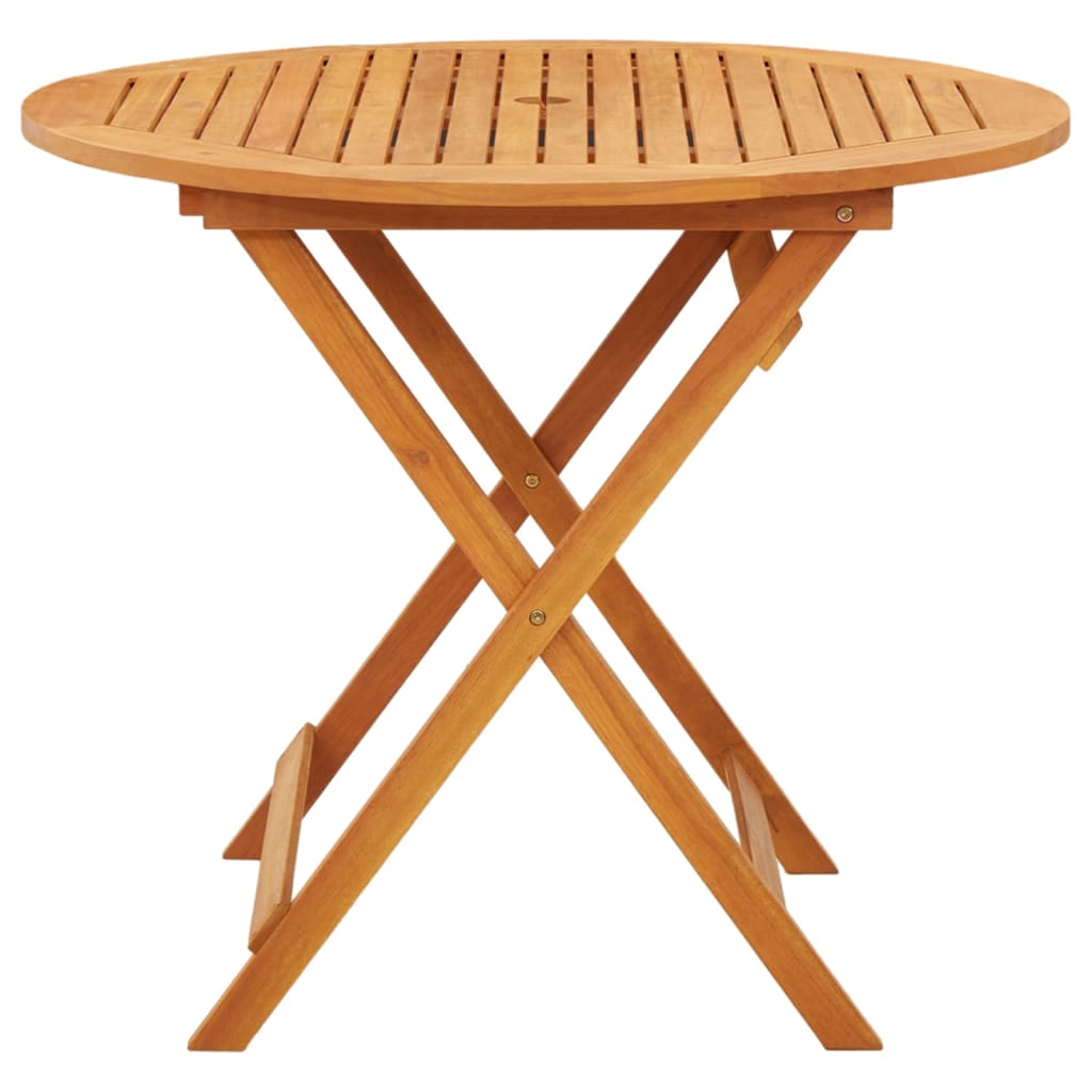 vidaXL Table de jardin pliable Ø90x75 cm Bois d'eucalyptus solide