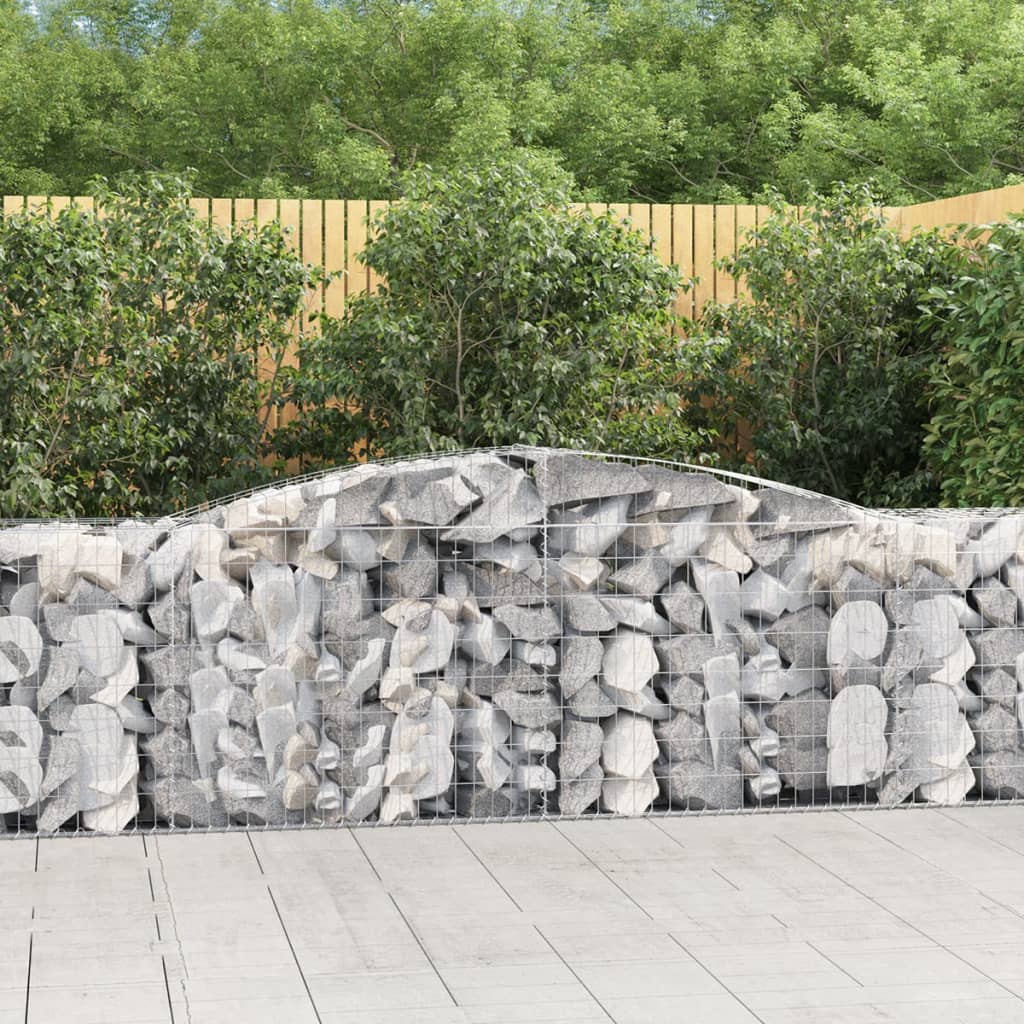 vidaXL Panier de gabions arqué 400x50x80/100 cm Fer galvanisé