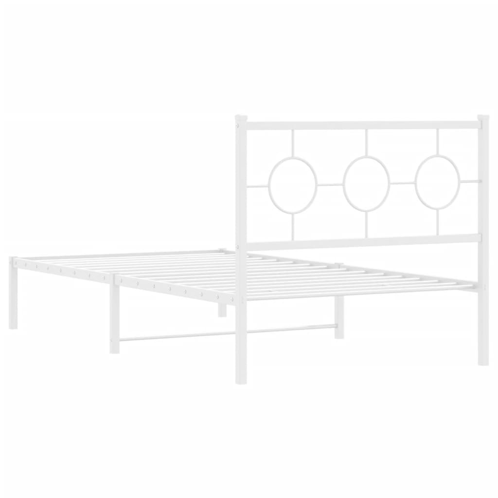 vidaXL Cadre de lit métal sans matelas et tête de lit blanc 100x200 cm