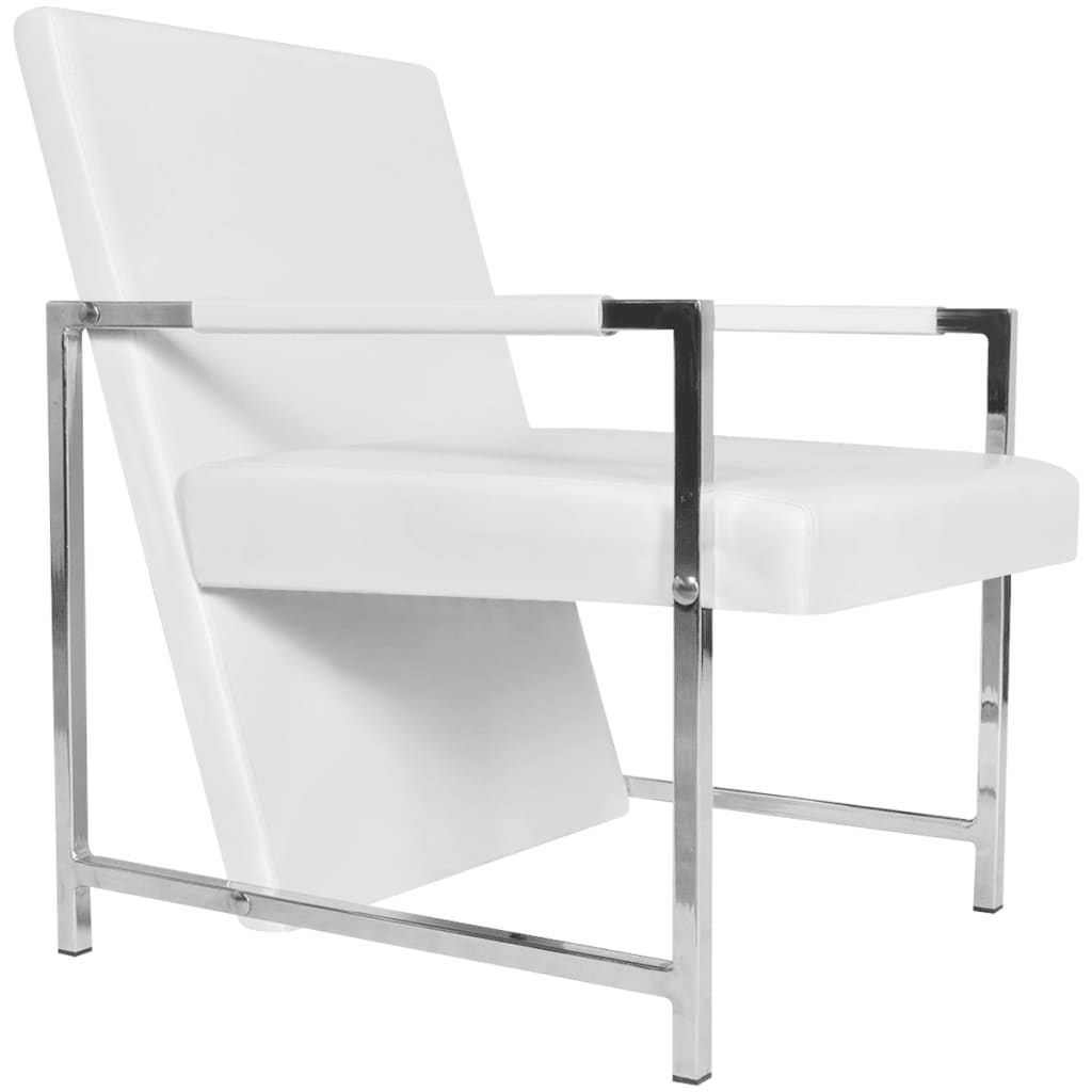 vidaXL Fauteuil cabriolet blanc similicuir