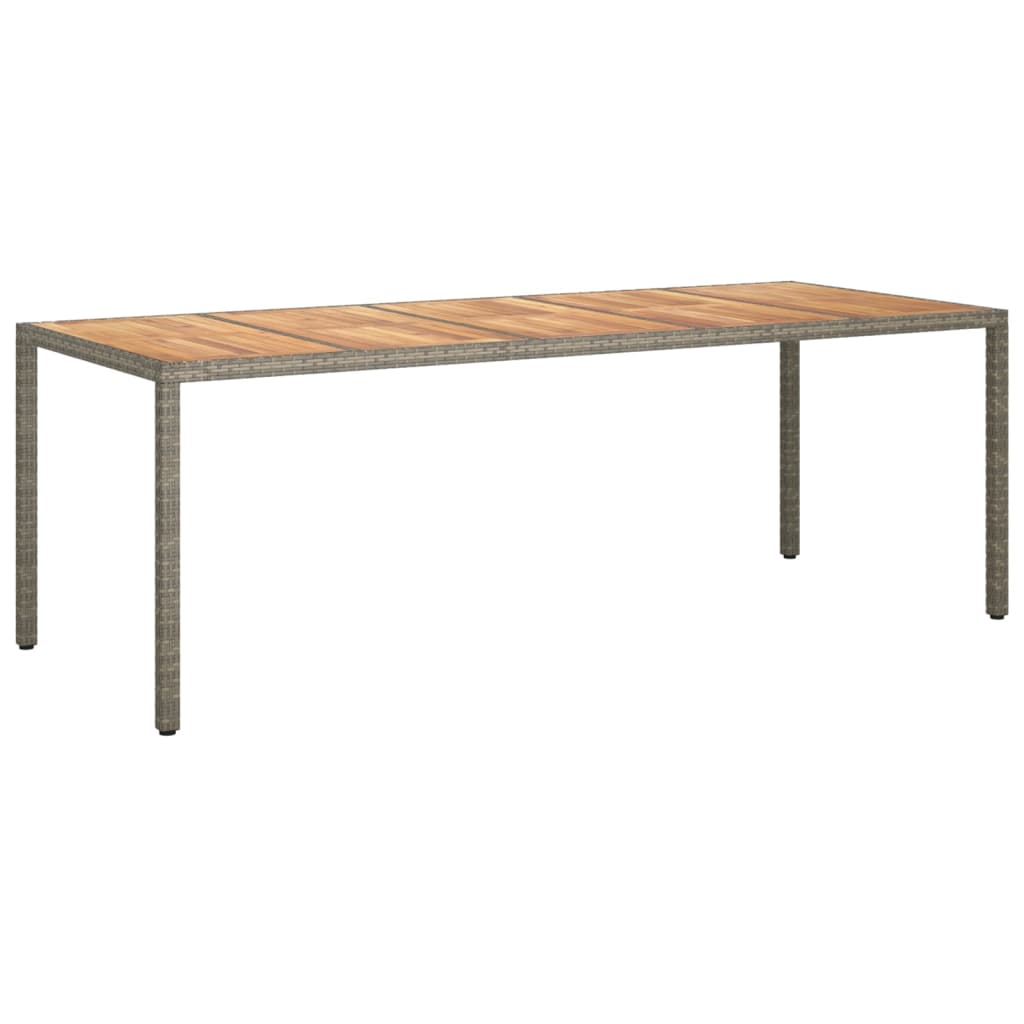 vidaXL Table de jardin Gris 250x100x75 cm Résine tressée