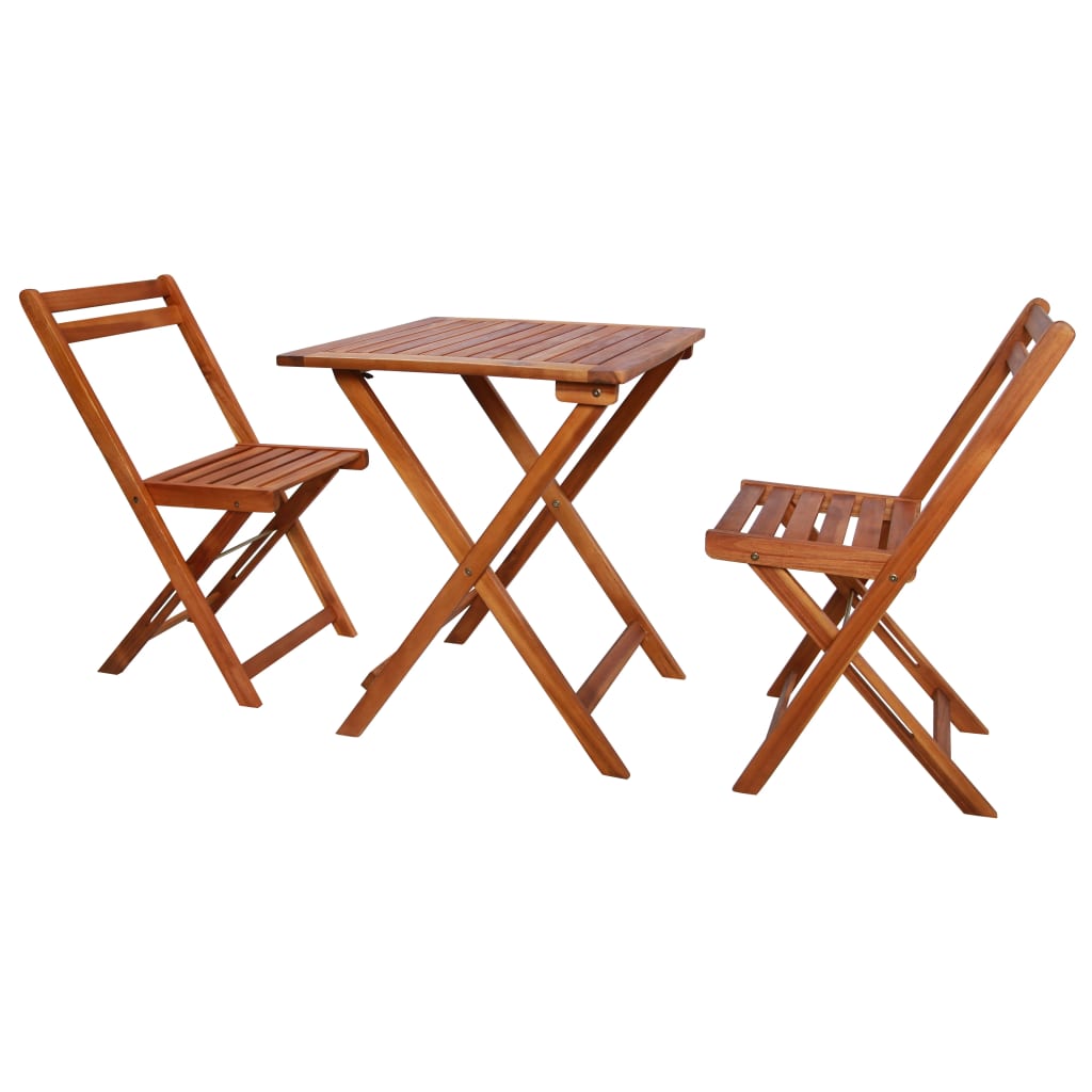 vidaXL Mobilier de bistro pliable 3 pcs Bois d'acacia solide