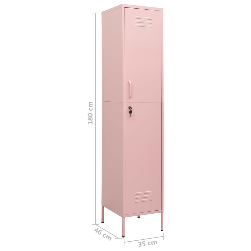 vidaXL Armoire à casiers Rose 35x46x180 cm Acier