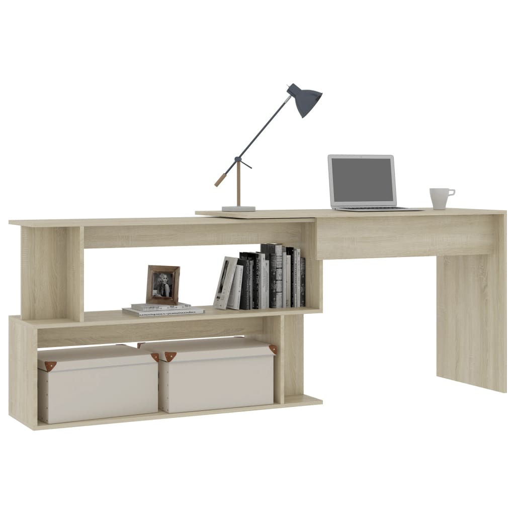 vidaXL Bureau d'angle Chêne sonoma 200x50x76 cm Bois d’ingénierie