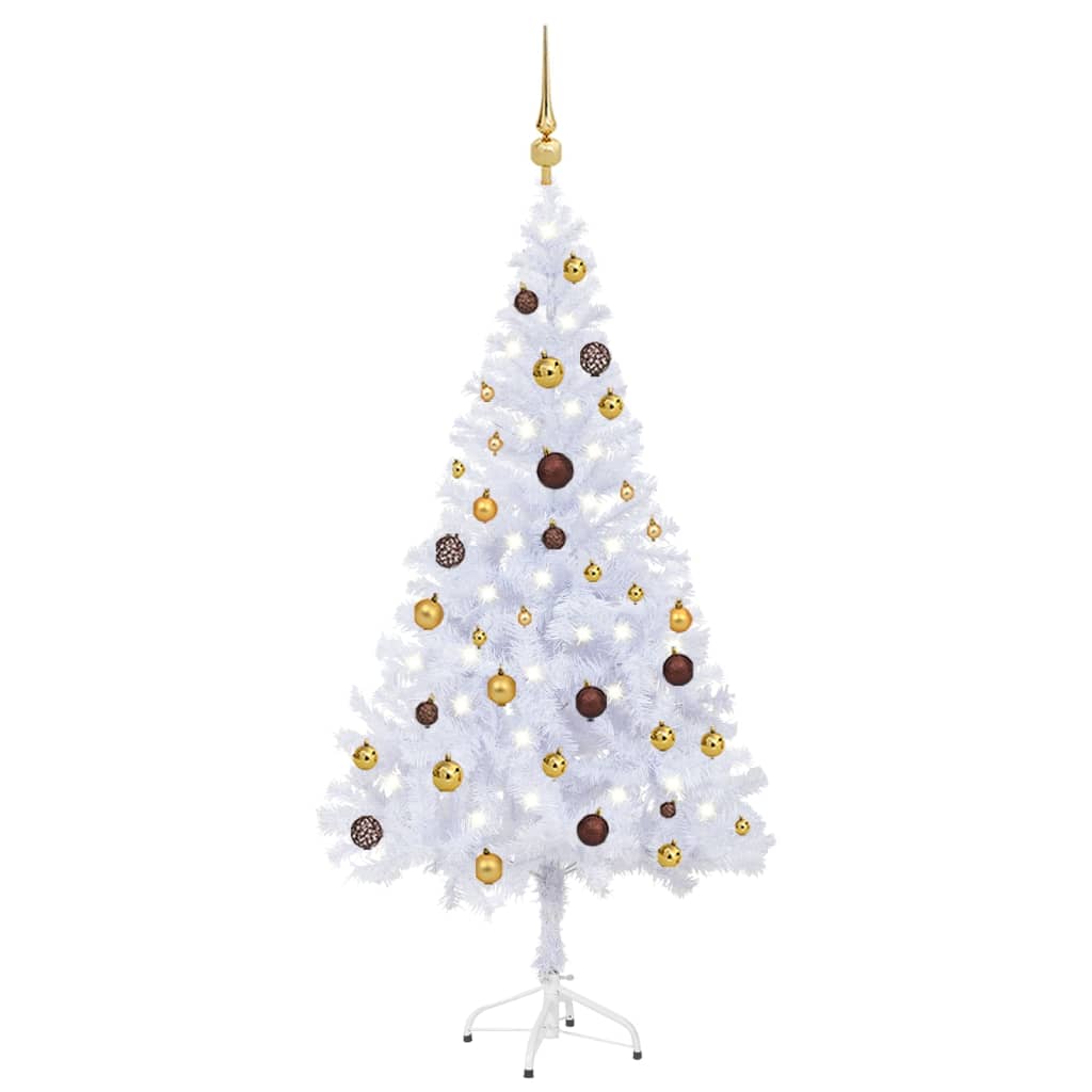 vidaXL Arbre de Noël artificiel pré-éclairé/boules 150 cm 380 branches