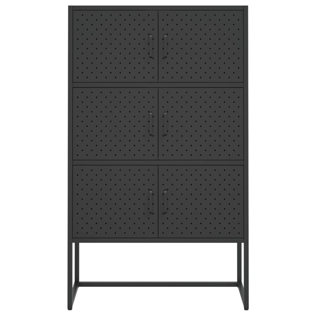 vidaXL Buffet haut Noir 80x35x135 cm Acier