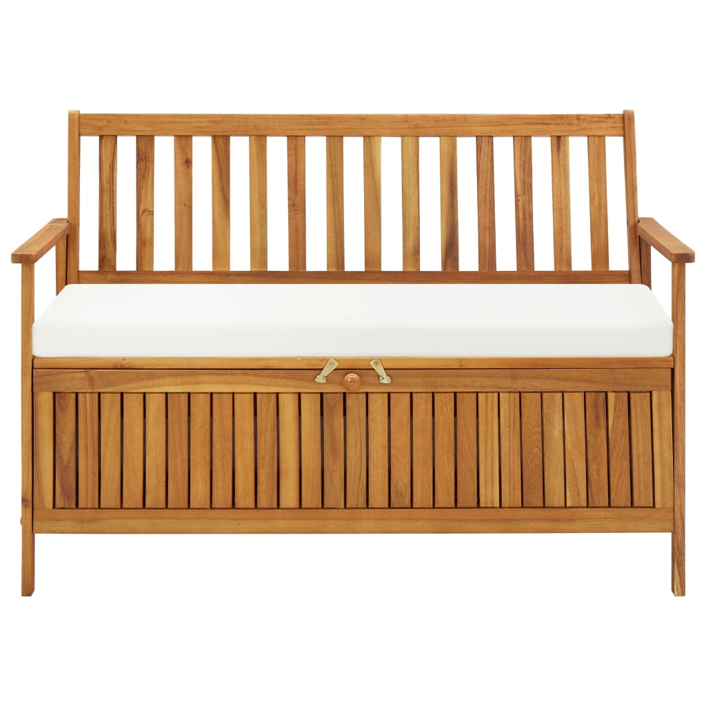 vidaXL Banc de rangement de jardin Bois d'acacia solide 120x63x84 cm