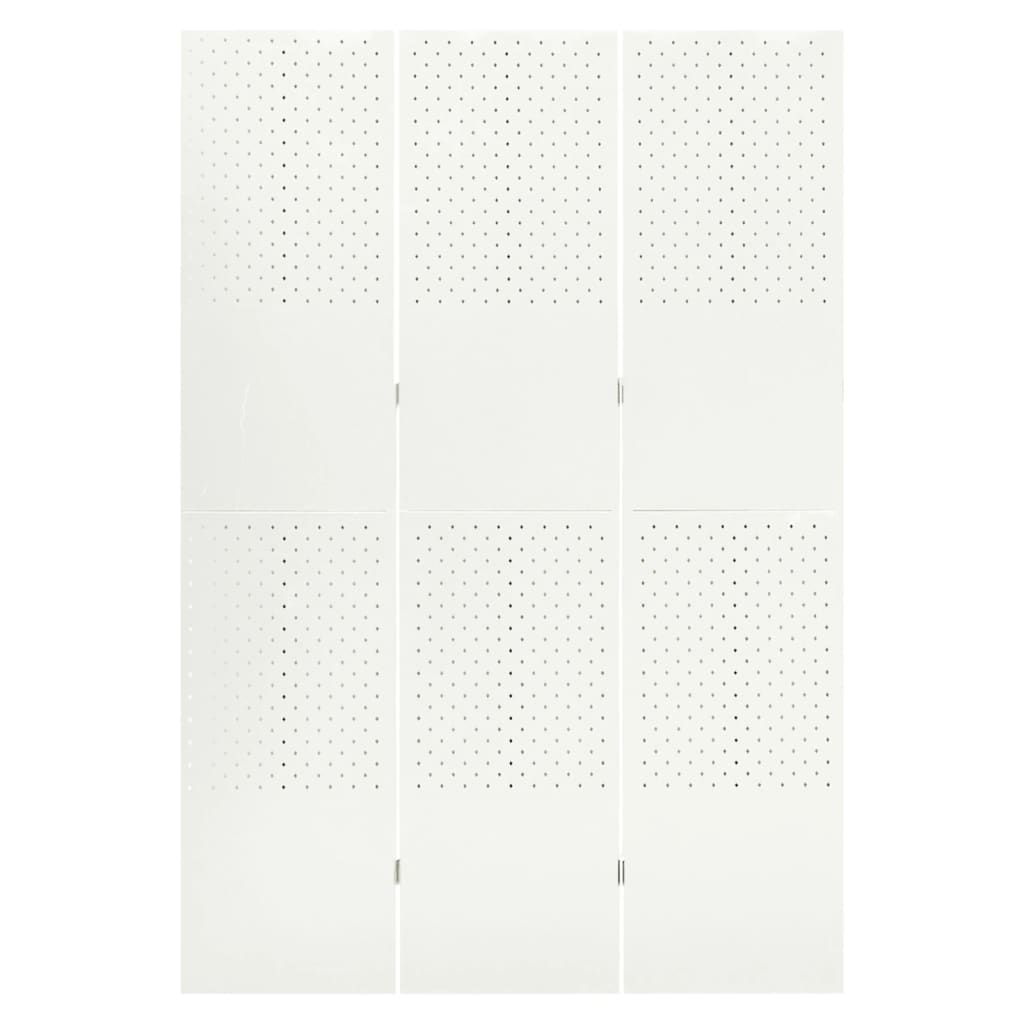 vidaXL Cloison de séparation 3 panneaux Blanc 120x180 cm Acier