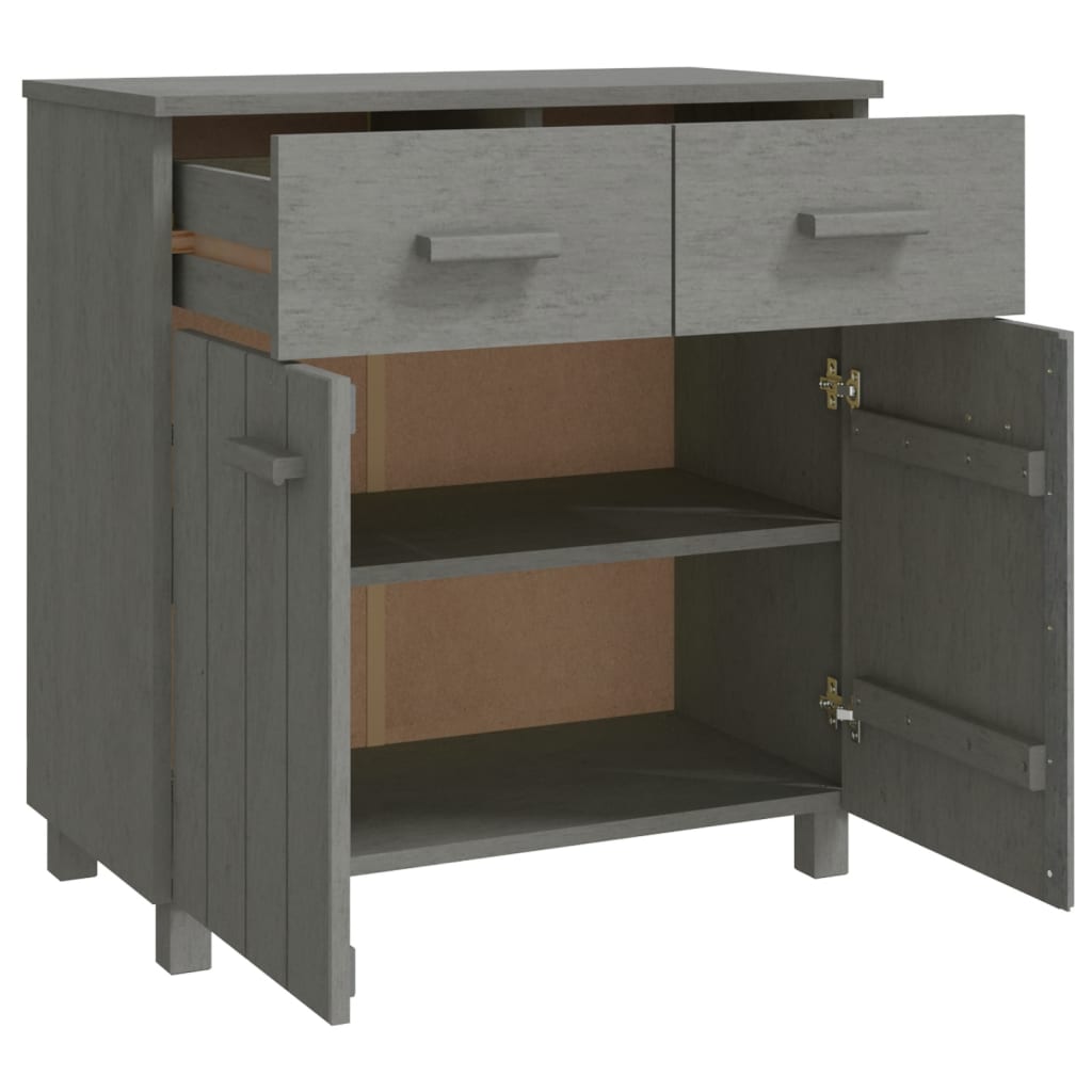 vidaXL Buffet HAMAR Gris clair 79x40x80 cm Bois massif de pin