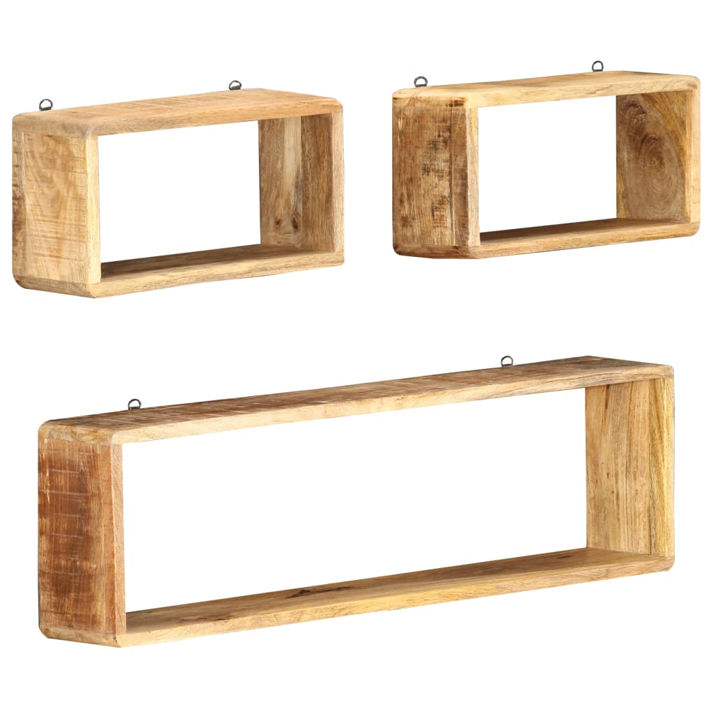 vidaXL Ensemble d'étagère cube 3 pcs bois solide de manguier