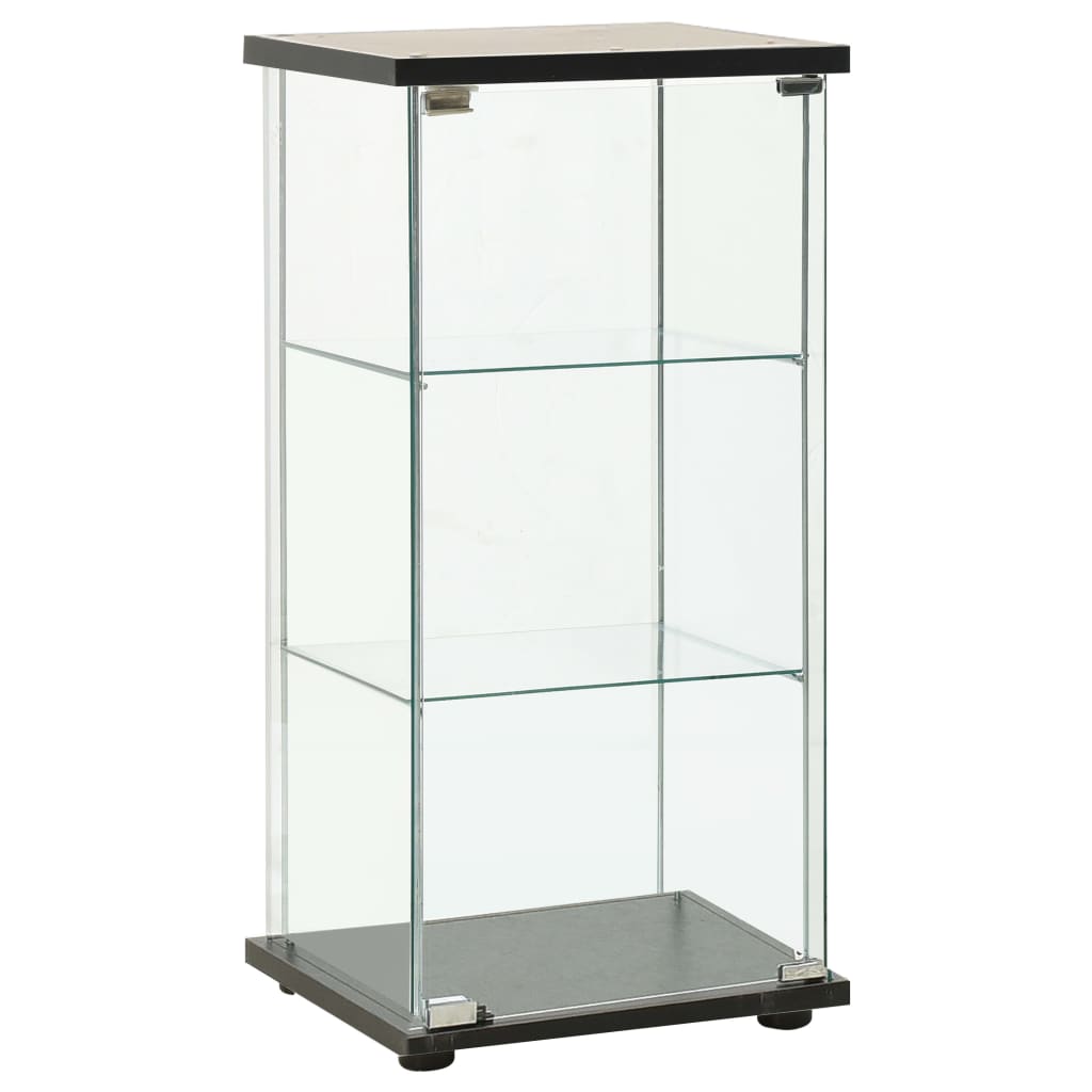 vidaXL Armoire de rangement Verre trempé Noir