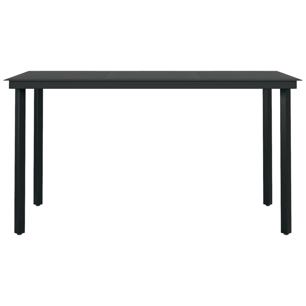 vidaXL Table à dîner de jardin Noir 140x70x74 cm Acier et verre