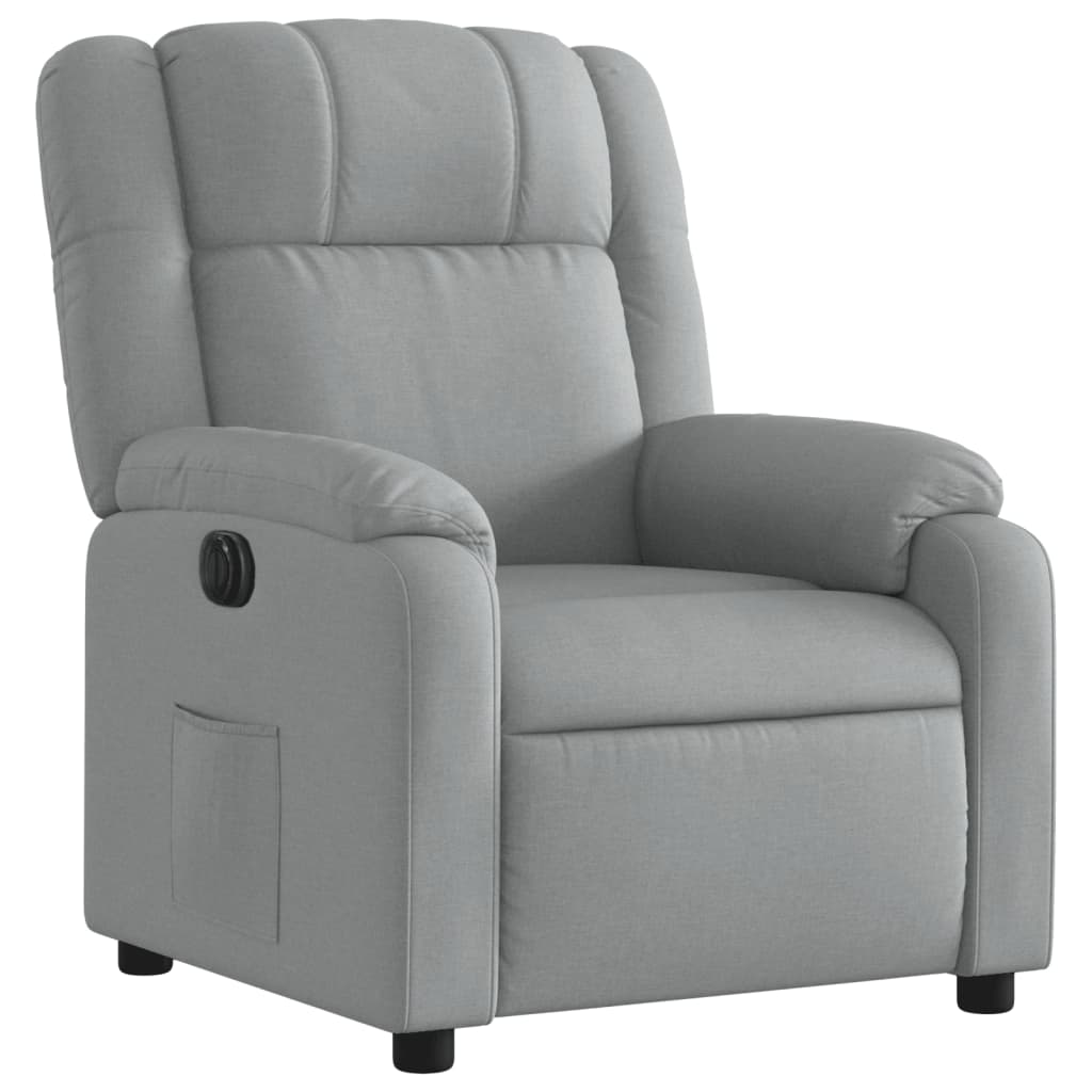 vidaXL Fauteuil inclinable électrique gris clair tissu