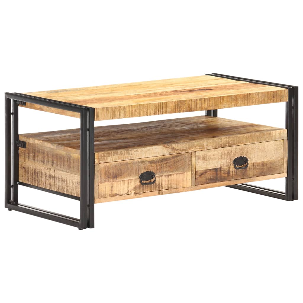 vidaXL Table basse 100x55x45 cm Bois de manguier brut