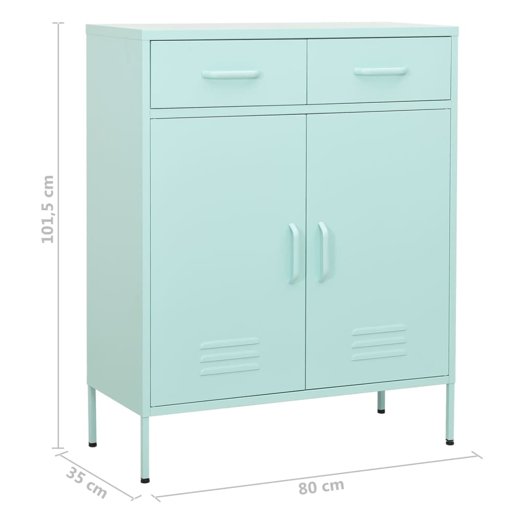 vidaXL Armoire de rangement Vert menthe 80x35x101,5 cm Acier